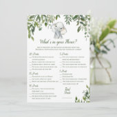 Invitation 2x Jeux Eléphant Baby shower 5x7" Taille (Debout devant)