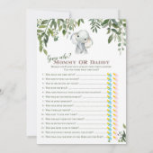 Invitation 2x Jeux Eléphant Baby shower 5x7" Taille (Dos)