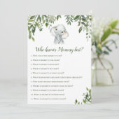 Invitation 2x Jeux Eléphant Baby shower 5x7" Taille (Debout devant)