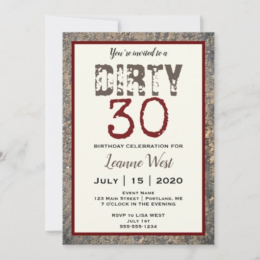 Invitation 30 30e anniversaire sale (Devant)