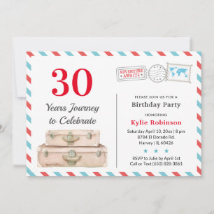 Invitation 30 40 50 Aventure Voyage Adulte Anniversaire