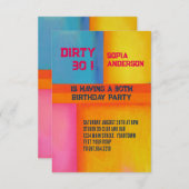 Invitation 30 Anniversaire - Art Abstrait coloré (Devant / Derrière)