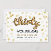 Invitation 30 Anniversaire Sauvez La Date Parties scintillant (Devant)