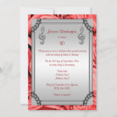 Invitation 30 ans, note de musique diamantée, esca (Dos)