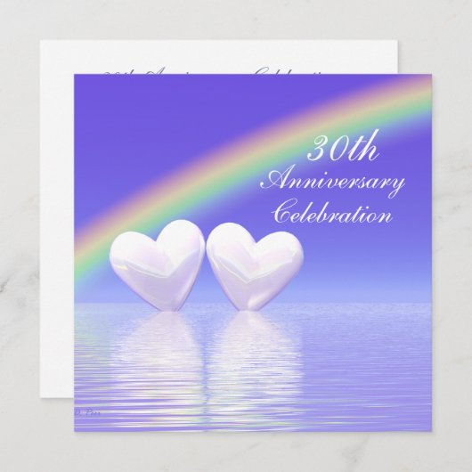 Invitation 30 ans Pearl Hearts (Devant / Derrière)