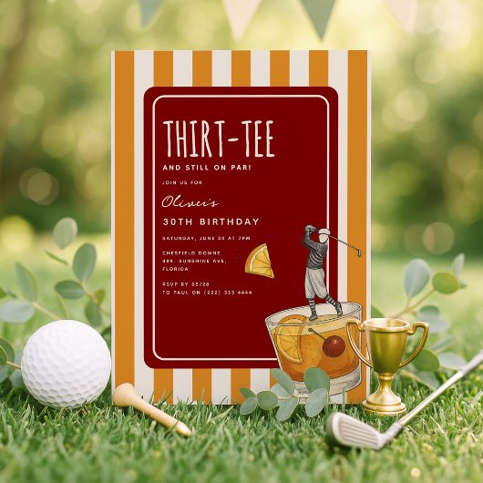 Invitation 30 ans Thème Whisky Golf