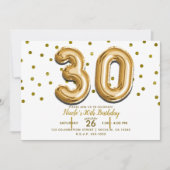 Invitation 30 Ballons d'or & Confetti 30e fête d'anniversaire (Devant)