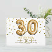 Invitation 30 Ballons d'or & Confetti 30e fête d'anniversaire (Debout devant)