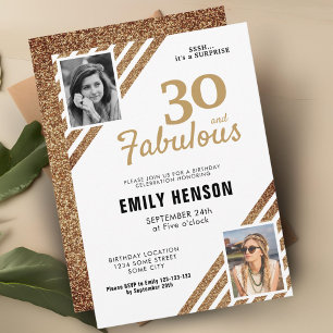 Invitation 30 et Fabuleux Paillettes Dorées 2 Photo 30e Anniv