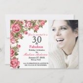Invitation 30 et Fabulous Floral | 30e anniversaire Invitatio (Devant)