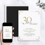 Invitation 30 & Fabuleux Black White & Gold Anniversaire<br><div class="desc">C'est ton 30e anniversaire spécial, et c'est l'heure de célébrer ! Veux-tu jeter le meilleur bain de la ville ? Assurez-vous qu'il commence avec le plus haut de style avec cette 30 & Fabulous Black, White & Gold Calligraphy Invitation Anniversaire. Il saura donner le ton d'une célébration glamour. Cette belle...</div>