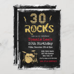 Invitation 30 Rocks Rockstar Guitar 30e Anniversaire Invitati<br><div class="desc">30 Rocks Rockstar Electric Guitar Metal Metallic Silver Parties scintillant Surprise 30e anniversaire Invitation</div>