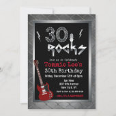 Invitation 30 Rocks Rockstar Guitar 30e Anniversaire Invitati (Devant)