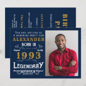 Invitation 30e anniversaire 1993 Légende Or bleu rétro (Devant / Derrière)