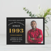 Invitation 30e anniversaire 1993 Nom Photo Black Gold (Debout devant)