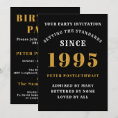 Invitation 30e anniversaire 1995 Black Gold personnalisé pour (Devant / Derrière)