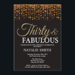 Invitation 30e anniversaire 30 et fabuleuse Parties scintilla<br><div class="desc">Invitation du 30e anniversaire. Trente et trente fabuleux. Noir et Or. Parties scintillant d'or.Fête d'anniversaire pour adulte. Pour les hommes ou les femmes.
Pour plus de personnalisation,  cliquez sur le bouton "Customiser" et utilisez notre outil de conception pour modifier ce modèle.</div>