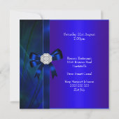 Invitation 30e anniversaire Abstrait Blue Diamond Bow (Dos)