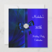 Invitation 30e anniversaire Abstrait Blue Diamond Bow (Devant)