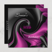 Invitation 30e anniversaire Abstrait Noir Plum violet Invitat (Devant / Derrière)