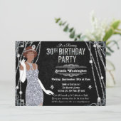 Invitation 30e anniversaire Africaine Américaine Flapper Girl (Debout devant)