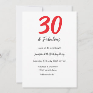 Invitation 30e anniversaire ajouter nom date année noir QR