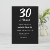 Invitation 30e anniversaire ajouter nom date année noir QR (Debout devant)