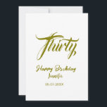 Invitation 30e anniversaire ajouter nom date année or modèle<br><div class="desc">conception modifiable</div>