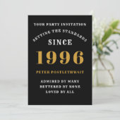 Invitation 30e anniversaire Ajouter un nom 1996 Noir Or Pour (Debout devant)