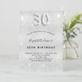 Invitation 30e anniversaire argent parties scintillant glamou (Debout devant)