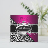 Invitation 30e anniversaire argent rose noir blanc léopard (Debout devant)
