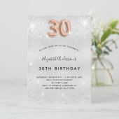 Invitation 30e anniversaire argent rose or parties scintillan (Debout devant)