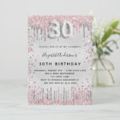 Invitation 30e anniversaire argent rose parties scintillant g (Debout devant)