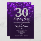 Invitation 30e anniversaire - Argent violet (Devant / Derrière)