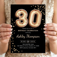 30e Anniversaire - Ballons en Or Noir