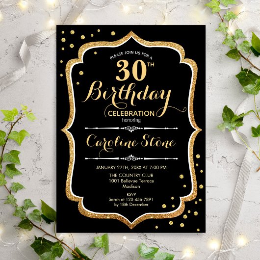 Invitation 30e anniversaire - Black Gold