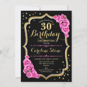 Invitation 30e anniversaire - Black Gold Pink (Devant)