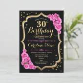 Invitation 30e anniversaire - Black Gold Pink (Debout devant)