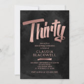 Invitation 30e anniversaire Black Rose Gold (Devant)