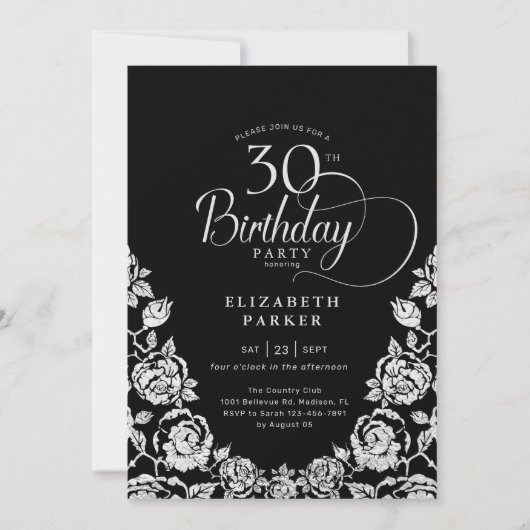 Invitation 30e anniversaire Black Silver Roses (Devant)