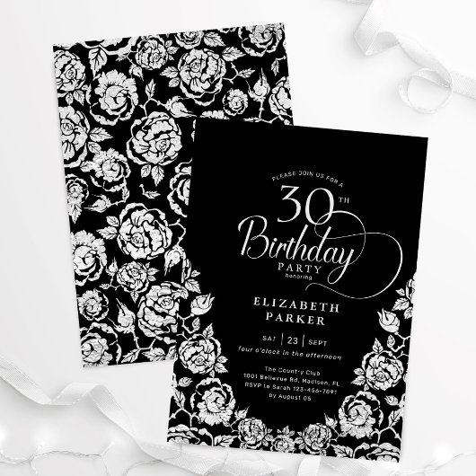 Invitation 30e anniversaire Black Silver Roses