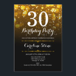 Invitation 30e anniversaire - Black White Gold<br><div class="desc">Invitation du 30e anniversaire. AGE Elégant design noir blanc avec fausse parties scintillant lumières bokeh or. Anniversaire adulte. Comprend des diamants et des caractères de script. Hommes ou femmes anniversaire invitation. Parfait pour une fête d'anniversaire élégante. Message-moi si vous avez besoin d'une personnalisation plus poussée.</div>