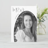 Invitation 30e anniversaire Blanc noir photo élégant Monogram (Debout devant)