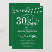 Invitation 30e anniversaire - Blanc vert (Devant / Derrière)