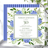 Invitation 30e anniversaire Blue Hydrangeas