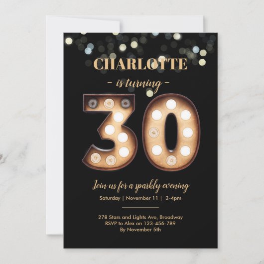 Invitation 30e anniversaire Bright Lights (Devant)