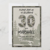 Invitation 30e anniversaire Camouflage Forêt forestière pour  (Devant)