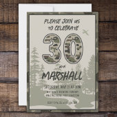 Invitation 30e anniversaire Camouflage Forêt forestière pour