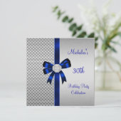 Invitation 30e anniversaire Carreaux d'argent Bleu Diamant Bo (Debout devant)
