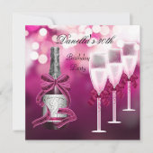 Invitation 30e Anniversaire Champagne Rose Lunettes (Devant)